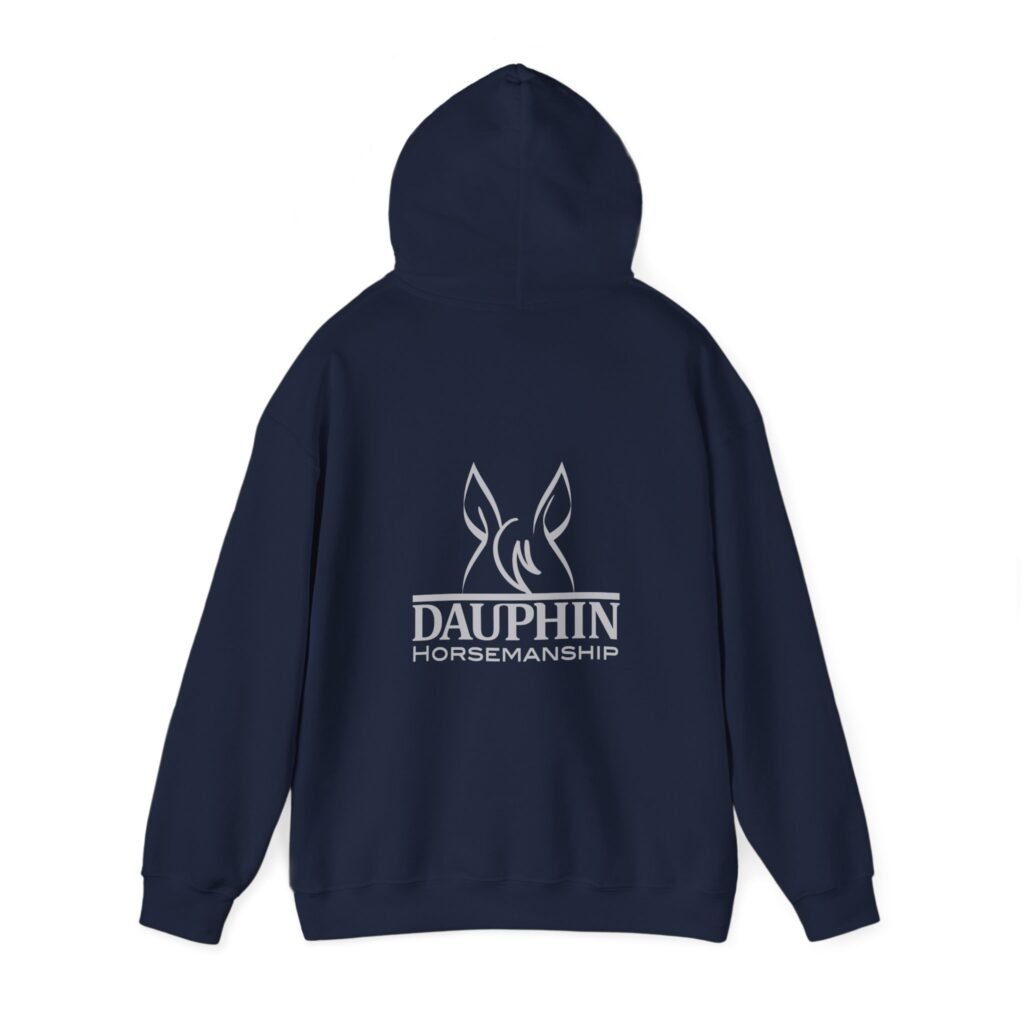 Hooded Sweatshirt with Front Logo and Big Back Logo - Unisex, Dark Colors with White Logo
