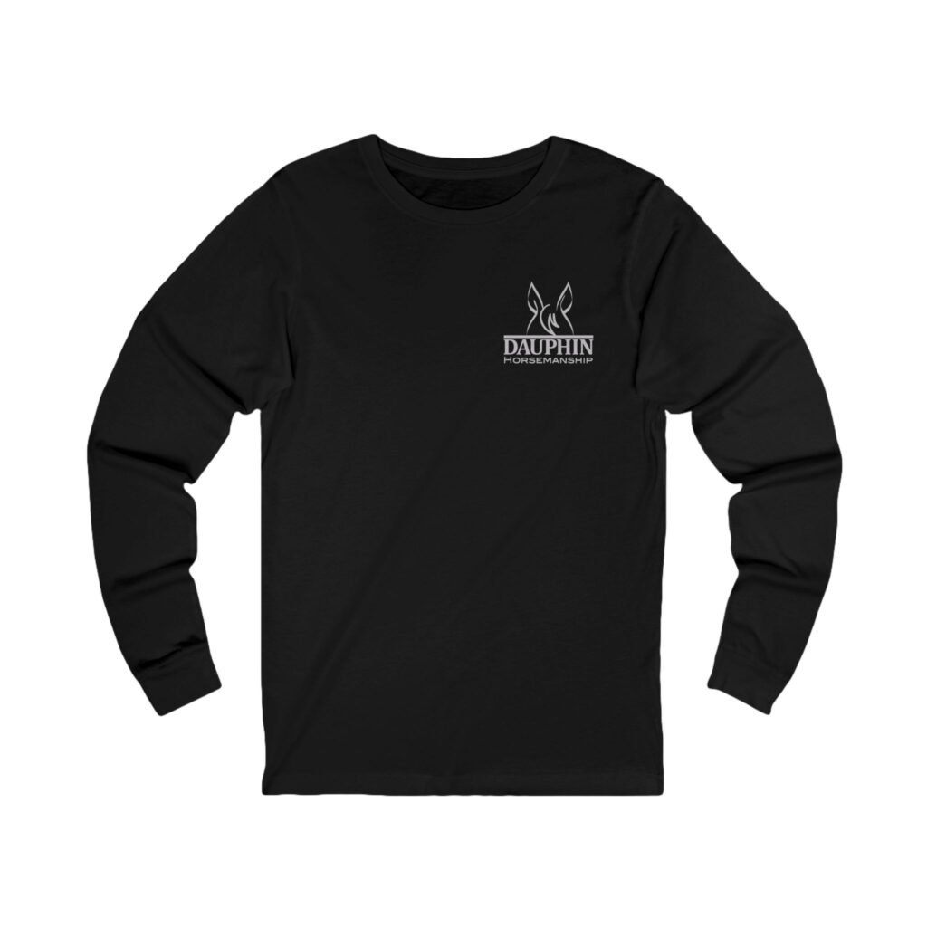 Unisex Jersey Long Sleeve Tee, Dark Colors with White Logo