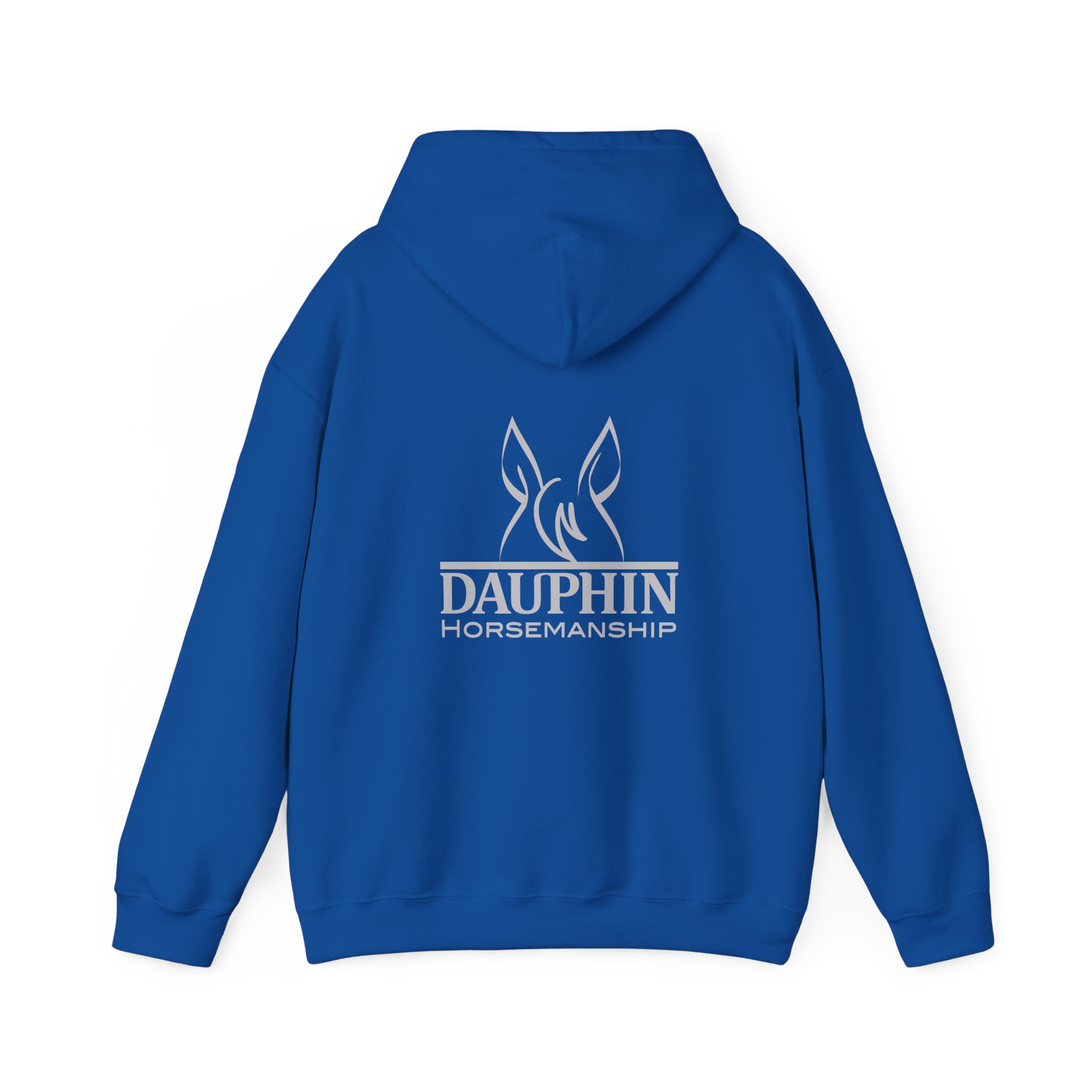 Hooded Sweatshirt with Front Logo and Big Back Logo - Unisex, Forest Green/Royal Blue/Red with White Logo - Image 3